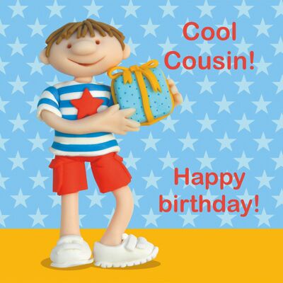 Coole Cousine Geburtstagskarte für einen kleinen Jungen