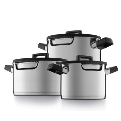 Batterie de cuisine 6pcs avec event vapeur spéciale hotte en plan