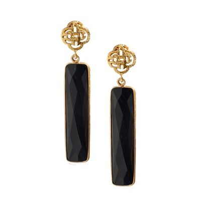 Gold Earring with black onyx