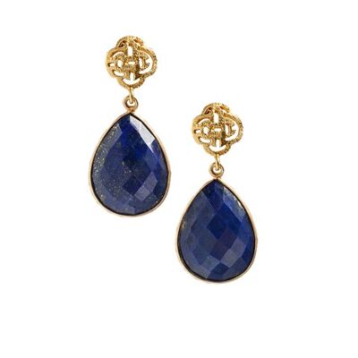 Gold Earring with Lapis