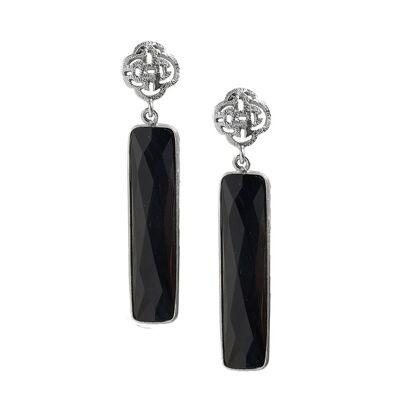 Silver Earring with black onyx