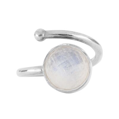 Silver Ring with Rainbow moonstone