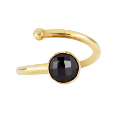 Gold KIDS Ring with Black onyx