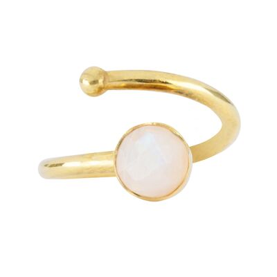 Gold KIDS Ring with Rainbow moonstone