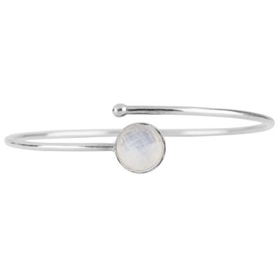 Silver Bracelet with Rainbow moonstone
