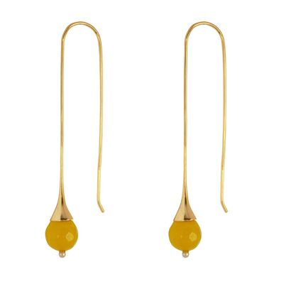 Georgette earring with Yellow chalcedony1