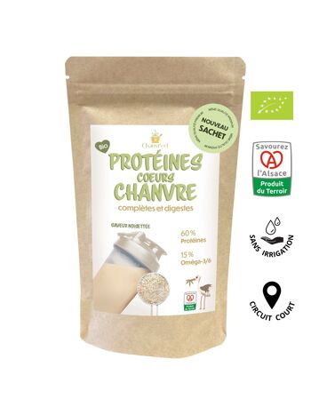 Protéines (60%) Complètes | Cœurs Chanvre Bio Alsace 1