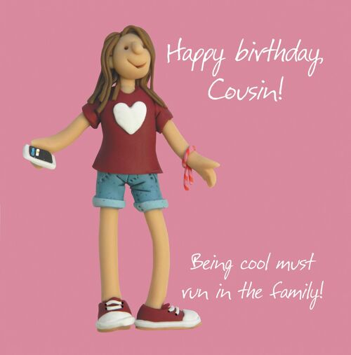 Cool cousin teen birthday card (female)