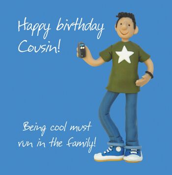 Carte d'anniversaire de cousin cool (mâle)
