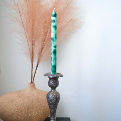 Tie Dye Taper Candles (Green)