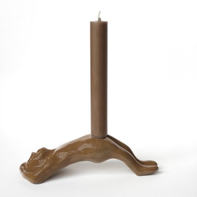 YOGA BOY - Candle holder - BROWN