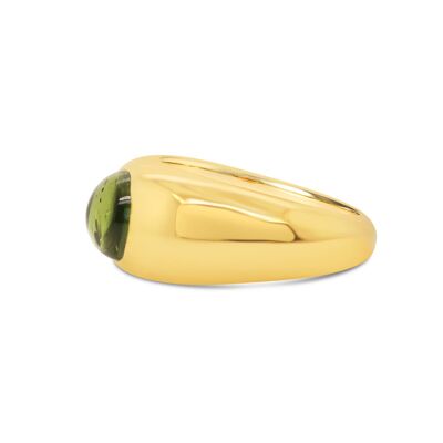 Peridot and gold band ring__Q