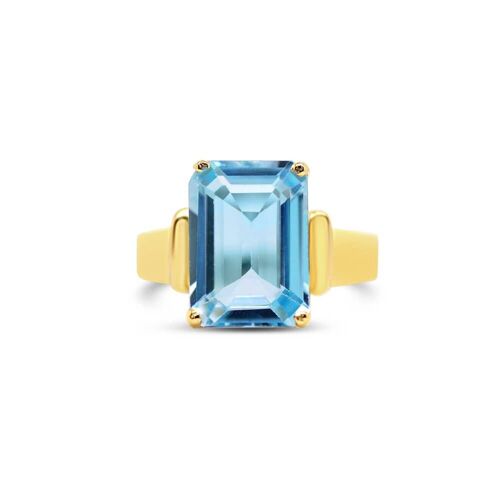 Large blue topaz solitaire ring__R1/2
