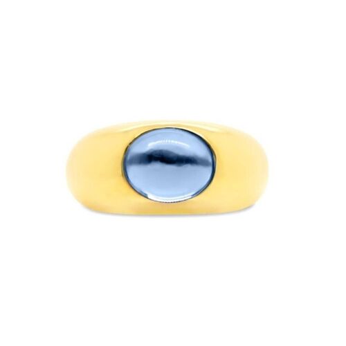 London Blue Topaz in a gold band__T, 9.75