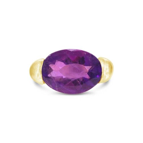 Amethyst and gold statement ring__Amethyst / R