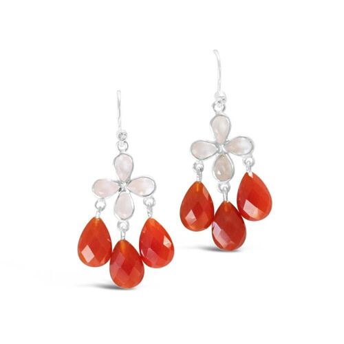 Rose quartz and carnelian drops