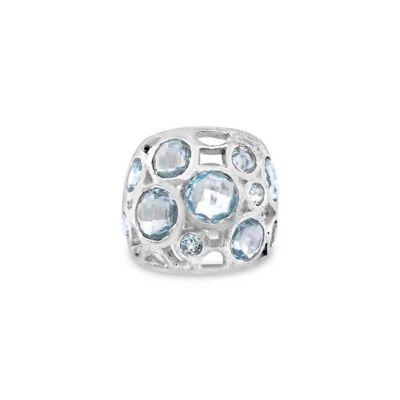 Blue topaz and silver statement ring__8.5/Q/58