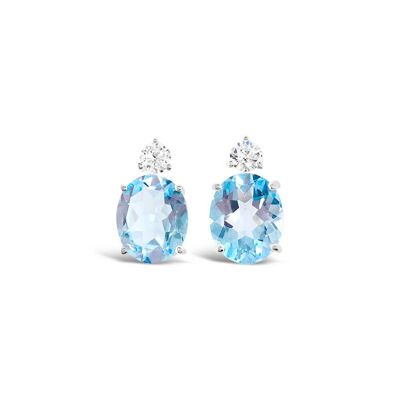 Classic blue topaz and silver studs