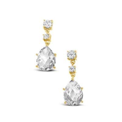 Crystal and gold drop earrings