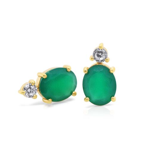 Classic green onyx stud earring