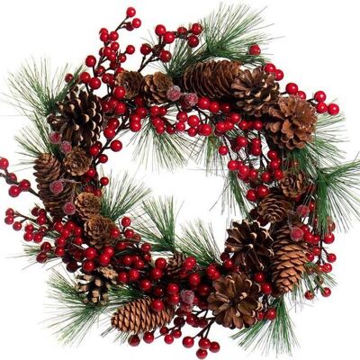 Natural Christmas Wreath - Red Berry | ø 33 cm