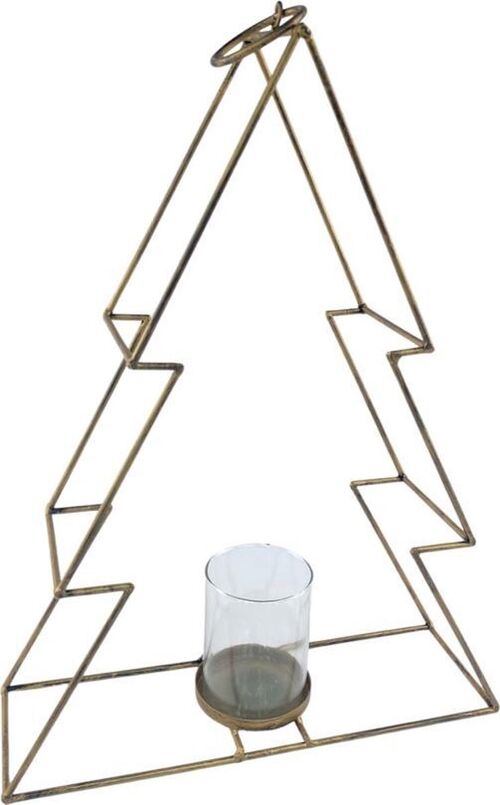 Kerstboom theelicht houder - Goud | Large