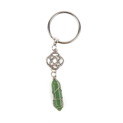 Eternal Knot & Aventurine Keychain