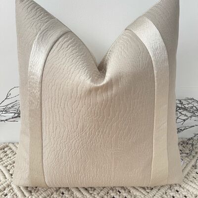 The Cream Tahari Panelled Cushion - 18'' - Yes