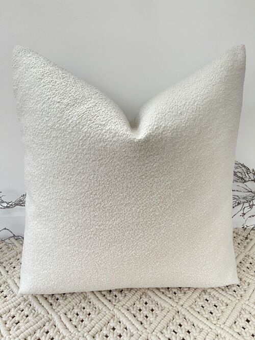The Luxury White Cream Boucle Cushion PRE-ORDER - 18'' - Yes