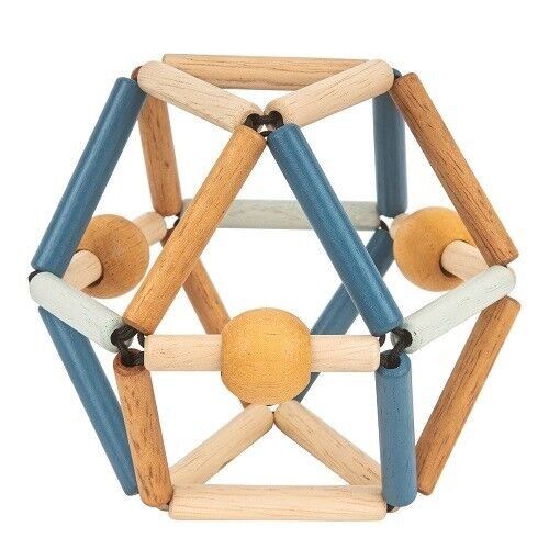 DEEP BLUE GRABBER - Sonaglio, Massaggiagengive e Apprendimento muscolare - Giocattolo in legno per bebè