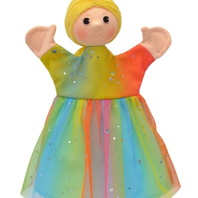 Regenbogen-Prinzessin-Marionette 30 cm – hergestellt in Europa – Spielzeug von gestern