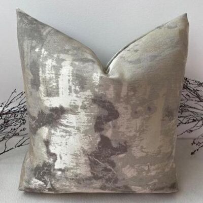 The Chiara Gold Charcoal Grey Cushion - 16'' - Yes - White
