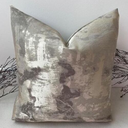 The Chiara Gold Charcoal Grey Cushion - 16'' - Yes - Gold