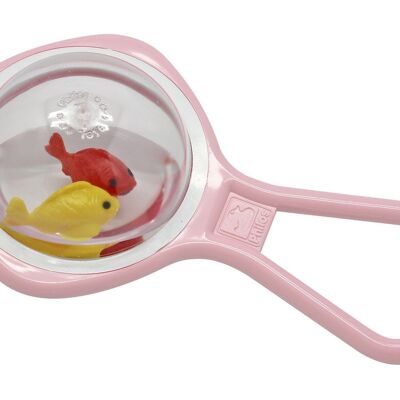 Pink Baby Fish Rattle - Made in Europe - Baby Toy - 1st Age Toy