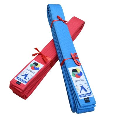 Japanse karate-band voor kata Arawaza | rood & blauw - Product Kleur: Blauw / Product Maat: 240