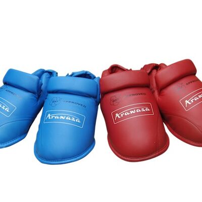 Voetbeschermers voor karate Arawaza | WKF | blauw & rood - Product Kleur: Rood / Product Maat: S