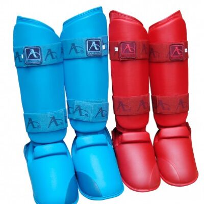 Scheen/wreef-beschermers voor karate Arawaza | blauw & rood - Product Kleur: Blauw / Product Maat: XS