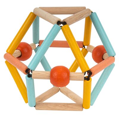 FRUITY GRABBER - Rassel-, Beißring- und Muskellernen - Baby-Holzspielzeug