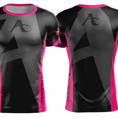 T-shirt Arawaza | dry-fit | zwart-roze - Product Kleur: Zwart / Roze / Product Maat: M
