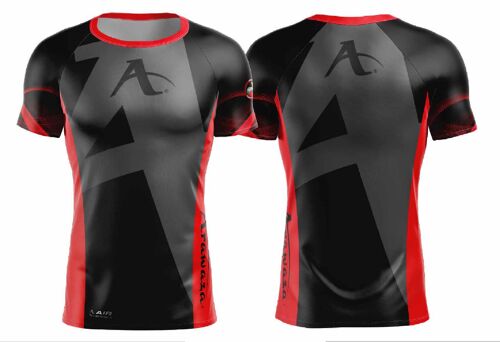 T-shirt Arawaza | dry-fit | zwart-rood - Product Kleur: Zwart Rood / Product Maat: XXS