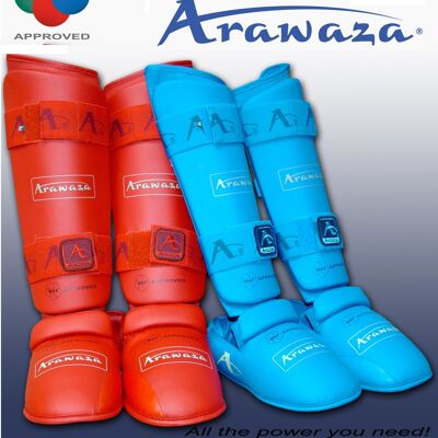 Scheen/wreef-beschermers voor karate Arawaza | WKF | rood - Product Kleur: Rood / Product Maat: M