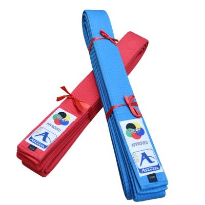 Japanse karate-band voor kata Arawaza | rood & blauw - Product Kleur: Blauw / Product Maat: 290