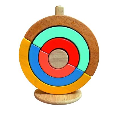Culboto Circolare - Giocattolo impilabile in legno - Montessori - Giocattolo in legno 18M+
