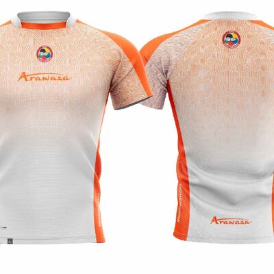 T-shirt Arawaza | dry-fit | wit-oranje - Product Kleur: Oranje Wit / Product Maat: XS