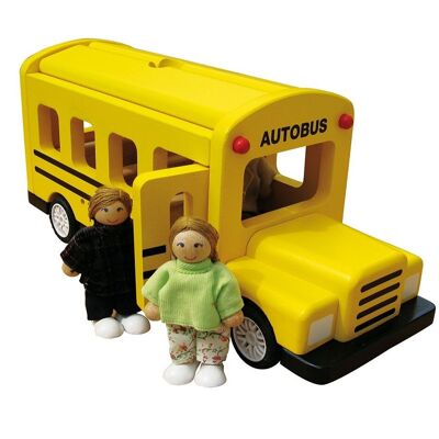 Autobús con 3 pasajeros - Juego de imitación - Juguete de madera 3+