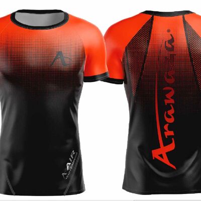 T-shirt Arawaza | dry-fit | zwart-oranje - Product Kleur: Oranje Zwart / Product Maat: M