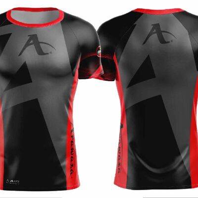 T-shirt Arawaza | dry-fit | zwart-rood - Product Kleur: Zwart Rood / Product Maat: S