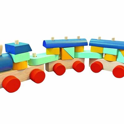 Juego de construcción de trenes de madera - Juguete de madera 12M+