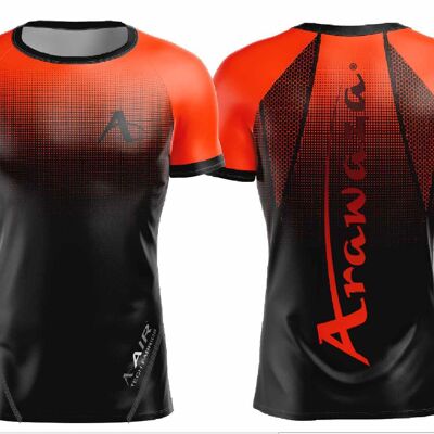 T-shirt Arawaza | dry-fit | zwart-oranje - Product Kleur: Oranje Zwart / Product Maat: XL