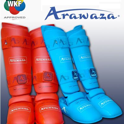 Scheen/wreef-beschermers voor karate Arawaza | WKF | rood - Product Kleur: Rood / Product Maat: XS